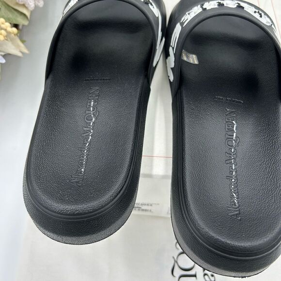 Menzel Alexander McQueen rubber graffiti pool slide size 42.5 made in Italy - Picture 8 of 9